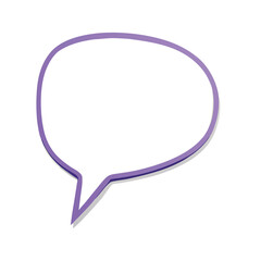 Naklejka premium Purple speech bubble with white background and shadow communication dialogue