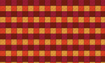 Red Yellow Orange Burgundy Checkerboard Pattern with Swirl Texture background