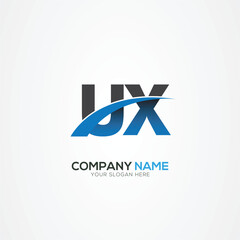UX XU Letter Logo Design with a Creative Cut Creative logo design