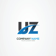 UZ ZU Letter Logo Design with a Creative Cut Creative logo design.