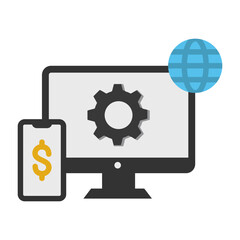 Digital Platform Icon Vector Illustration Flat Version