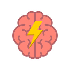 Mind Power Icon Vector Illustration Flat Version