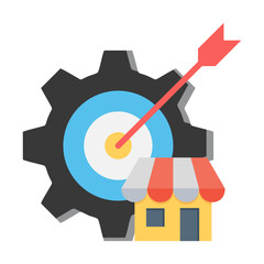 Market Penetration Icon Vector Illustration Flat Version