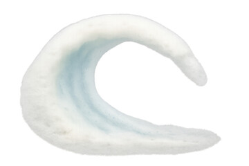 Snow wave curling and breaking, isolated on transparent background, ideal for winter-themed designs