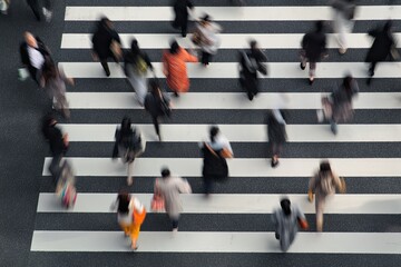 Busy pedestrian crossing