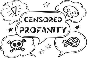 A vector illustration set featuring comic speech bubbles, cartoon text clouds, and vintage thought balloons with heart designs