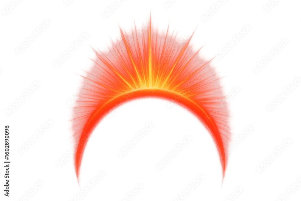 Aufkleber bright light effect with a transparent background, creating a vibrant and dynamic arch of red and or
