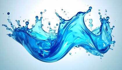 水 飛沫 スプラッシュ 波 青 液体 動き 清涼感 透明感 ダイナミック 水滴 躍動感 流体 エネルギー フレッシュ 清潔 泡 形 抽象 自然