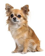 long-haired Chihuahua on transparent background