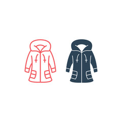 Coat vector illustration icons set