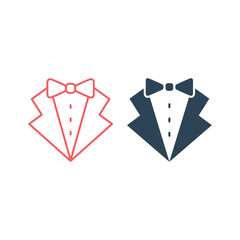 Tuxedo vector illustration icons set