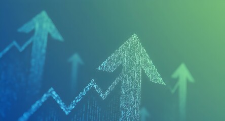 Upward Trending Stock Market Arrows - Business Growth and Financial Success Concept
