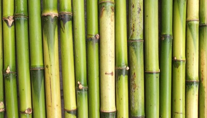 Fototapeta premium Green Bamboo Stalks Creating a Natural Background Texture in Vertical Alignment