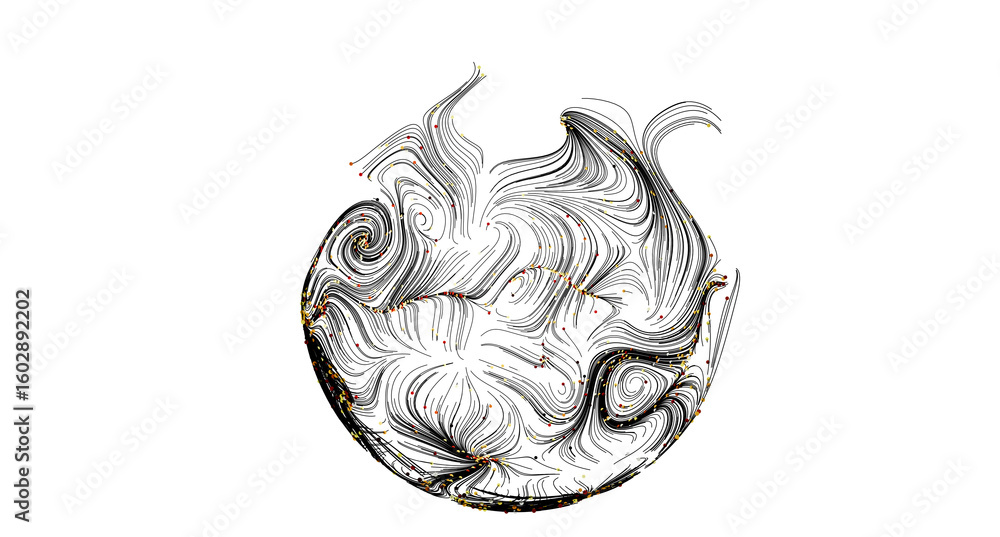 Poster intricate swirling lines create an abstract flame design. perfect for backgrounds and artistic proje