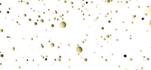 Beautiful abstract background image featuring many beige and brown spheres floating on a white backdrop.