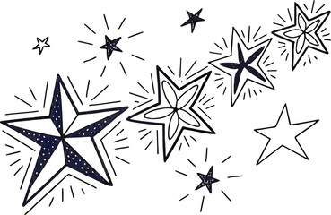 Obraz premium Seamless black and white stars vector illustration with isolated snowflakes perfect for winter holiday design and Christmas decoration