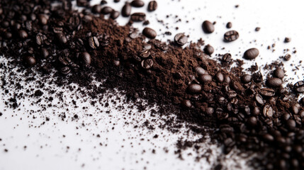 Naklejka premium a background with coffee grains texture.
