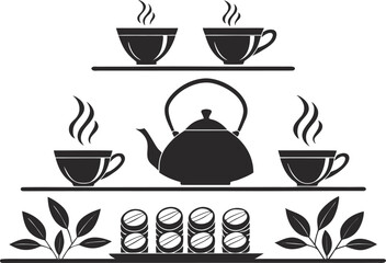 Fototapeta premium A versatile vector set of hot coffee and tea cup icons, perfect for cafe, restaurant, and beverage designs