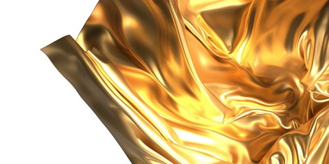 Luxurious Finesse: Abstract 3D Gold Cloth Illustration for Sophisticated Artistry
