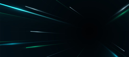Abstract Speed Light Green Blue Streaks Background