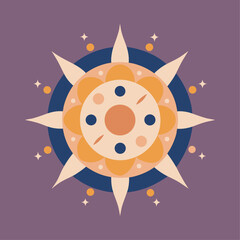 Celestial Sun Moon Mandala Artwork