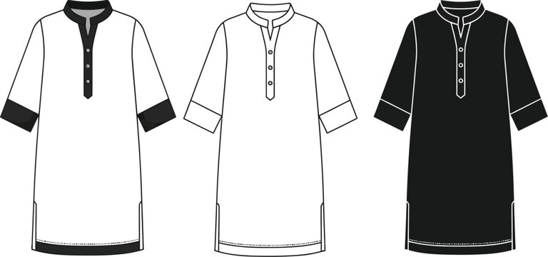 Shop men's kurta pajama design vector illustration fashion clothing apparel style
