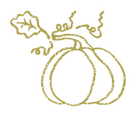 Simple pumpkins harvest outline. Autumn plant print. Vector illustration on a white.