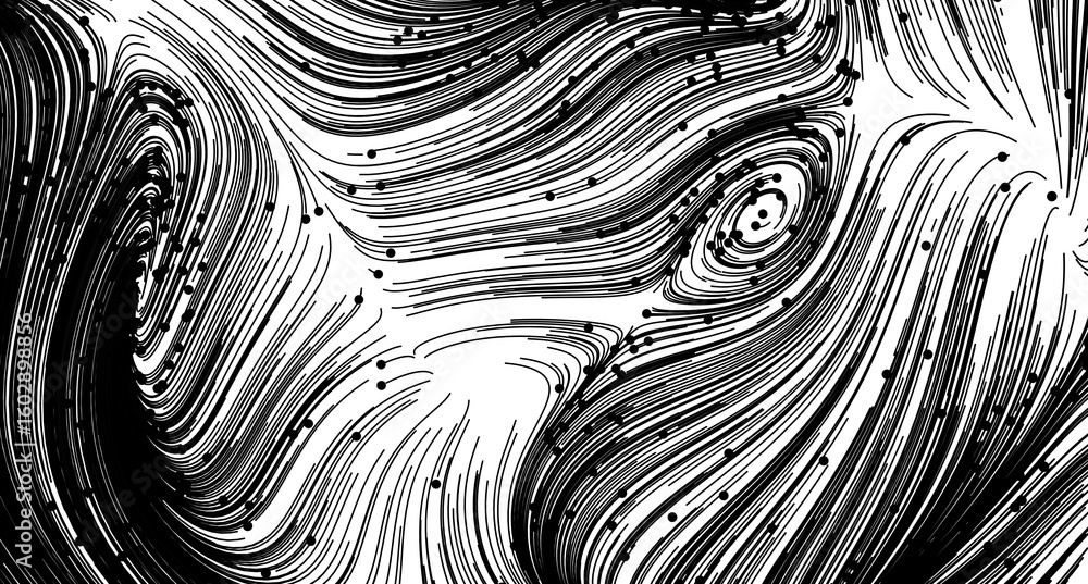 Poster high-resolution abstract background with swirling lines and dots. perfect for modern designs.
