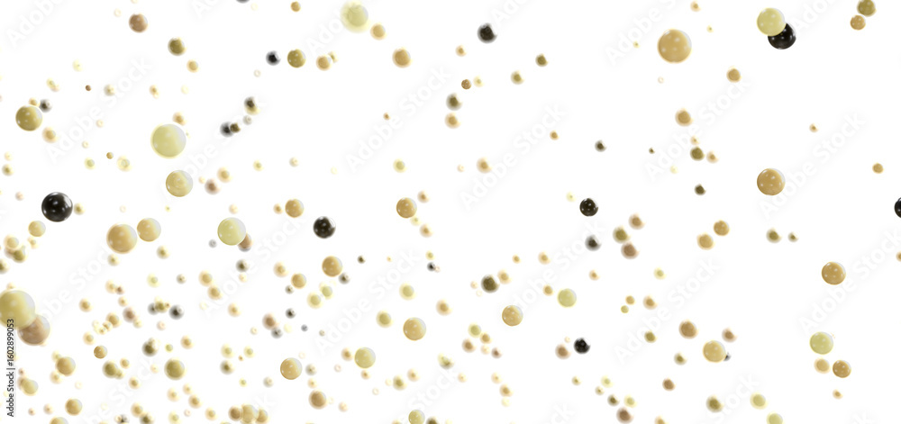 Aufkleber abstract background image featuring many beige and black spheres floating on a white background. per