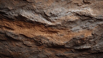 Abstract soil and rock background. Brown weathered layered stone surface texture.
