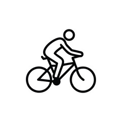 Obraz premium Cyclist Riding Bicycle Line Art Silhouette in Black and White Style