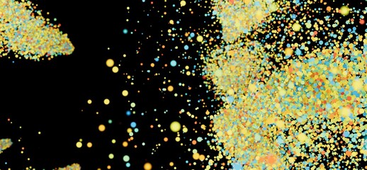 Abstract background with vibrant, exploding colorful particles. Perfect for technology, energy, or...