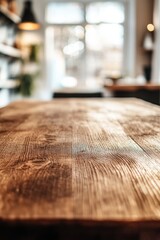 Table made of natural wood with visible grain and texture.