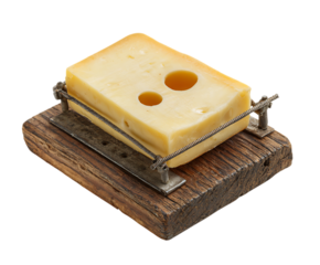 A block of cheese in a vintage slicer