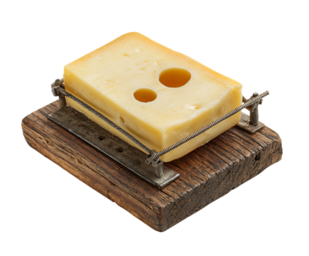 A block of cheese in a vintage slicer