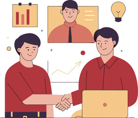 Businessmen shaking hands making a deal