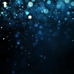 Vivid blue and white bokeh circles with sparkling dots create an ethereal, dreamy and magical abstract background featuring soft luminescent glow, gradient transition from light blue