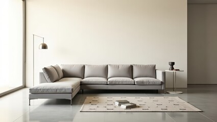 Light gray sectional sofa in a modern living room.