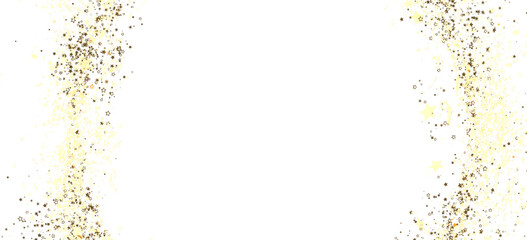 Elegant design with gold glitter stars on a white background. Perfect for invitations, cards, and more.