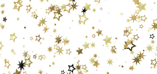 Shimmering gold stars on white. Perfect for holidays, celebrations, and more!