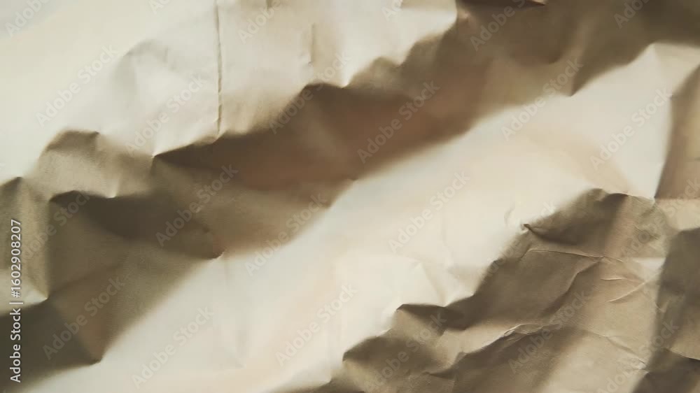 Poster crinkled brown paper texture creates a warm and rustic background for crafts and design projects