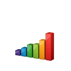 3D Bar Graph with Rising Arrow Icon &ndash; Growth Chart Symbol on White Background for Business and Data Visualization