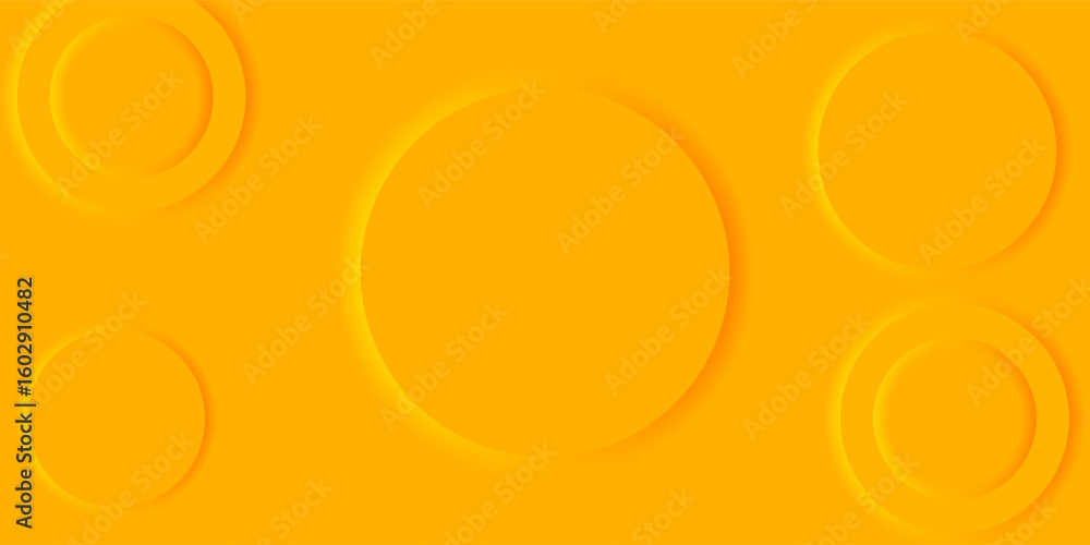 Poster vibrant abstract background with a warm yellow-orange gradient, featuring soft glowing circles of va