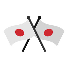 Flat vector of waving Japan flag minimalist icon