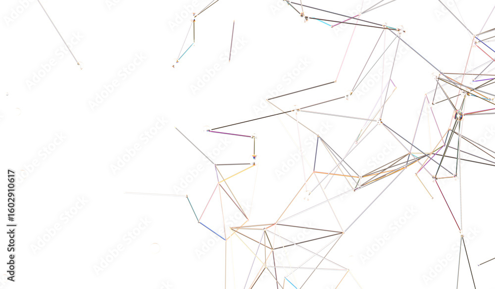 Poster abstract background with colorful lines and nodes. perfect for technology, network, or connection co