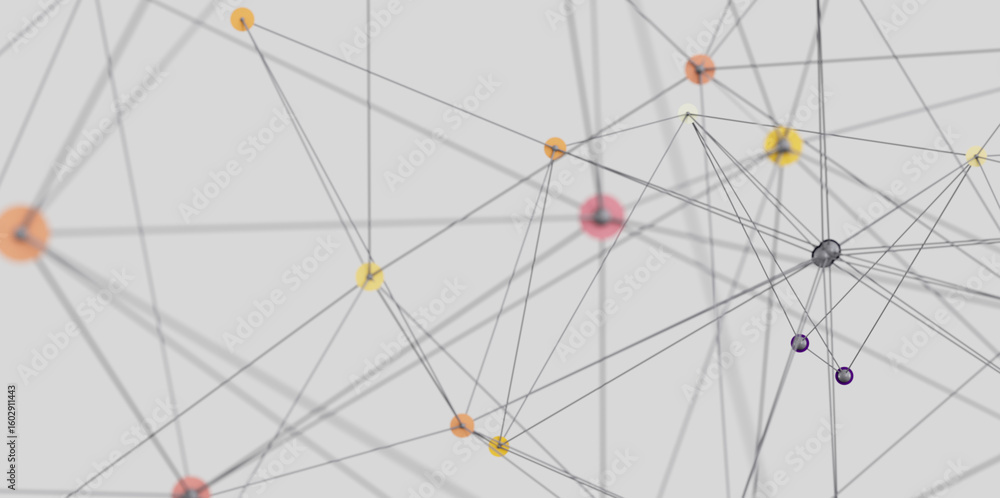 Poster stock photo of abstract network connection with dots and lines. perfect for technology, connection, 