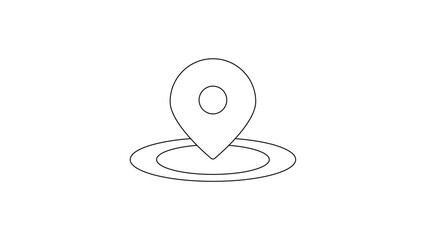 Location Pin Icon with Circle Vector Design, location pin icon placed within a circle, symbolizing geolocation or mapping. This icon is ideal for location-based services, maps, and navigation apps.
