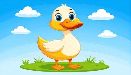 Fototapeta premium Adorable Pastel Duck Character Illustration