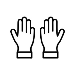 Obraz premium Two hands in gloves on a white background 