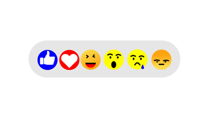 Fototapeta premium Emoticon Reaction Icons Set for Social Media Interactions